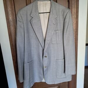 Vintage Lanvin Paris Hopsack Wool Sport Jacket Blazer Sz XL